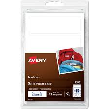 2375 Avery? White No-Iron Fabric Labels Handwrite, ?" x 1?", White / Permanent