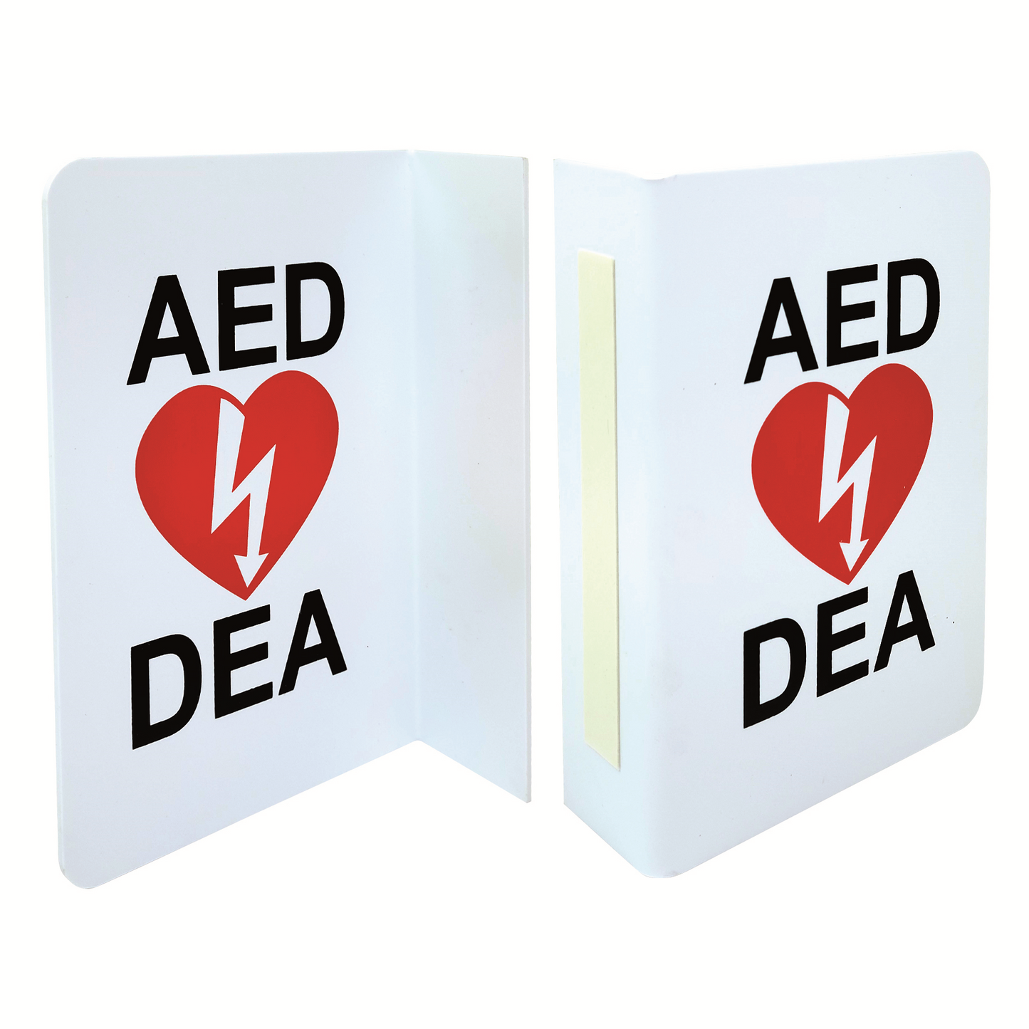 AED Sign, PVC Plastic, Projecting "L" Shape