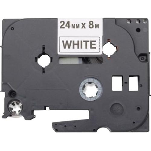 Brother HGE2515 Pack Black on White HGe 24 mm Tape with Standard Adhesive, 8 m 5-pack