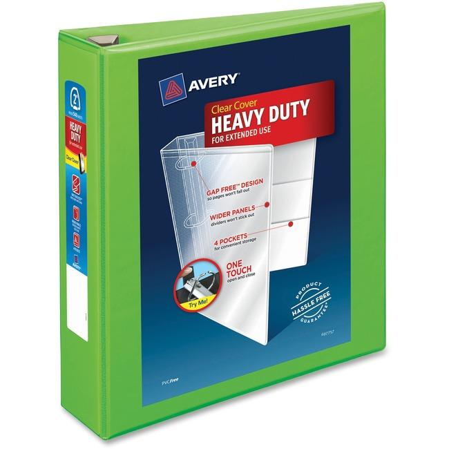 Avery View 2" HD View Binder, Chartreuse, Gap Free D-Ring, 540 sheet capacity