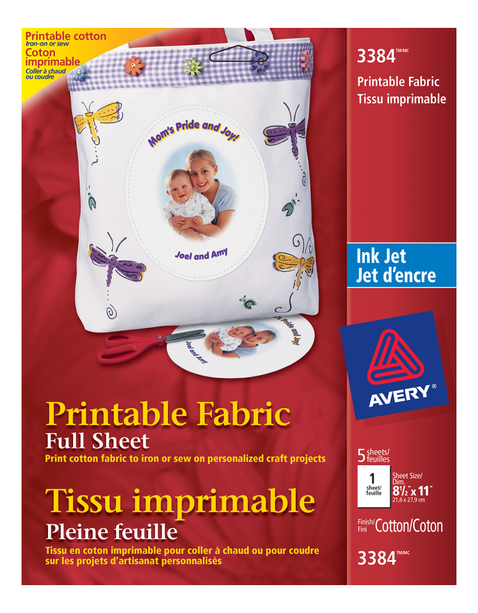 3384 PRINTABLE FABRIC, 8 1/2" X 11", 5 SHEETS/ENV.