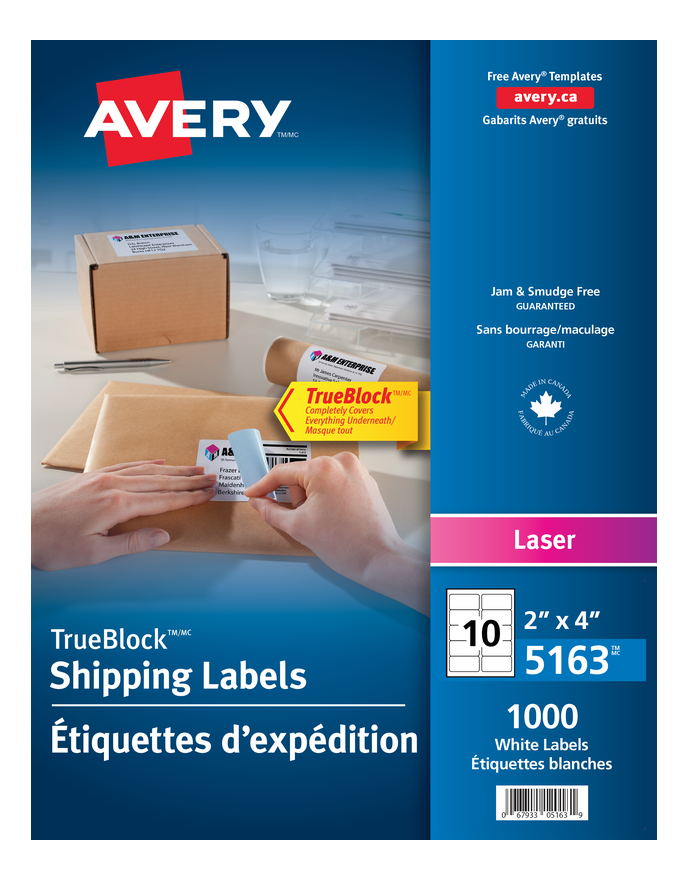 5163 WHITE, TRUEBLOCK, 4" X 2", PERMANENT, 100 SHEETS/BOX,