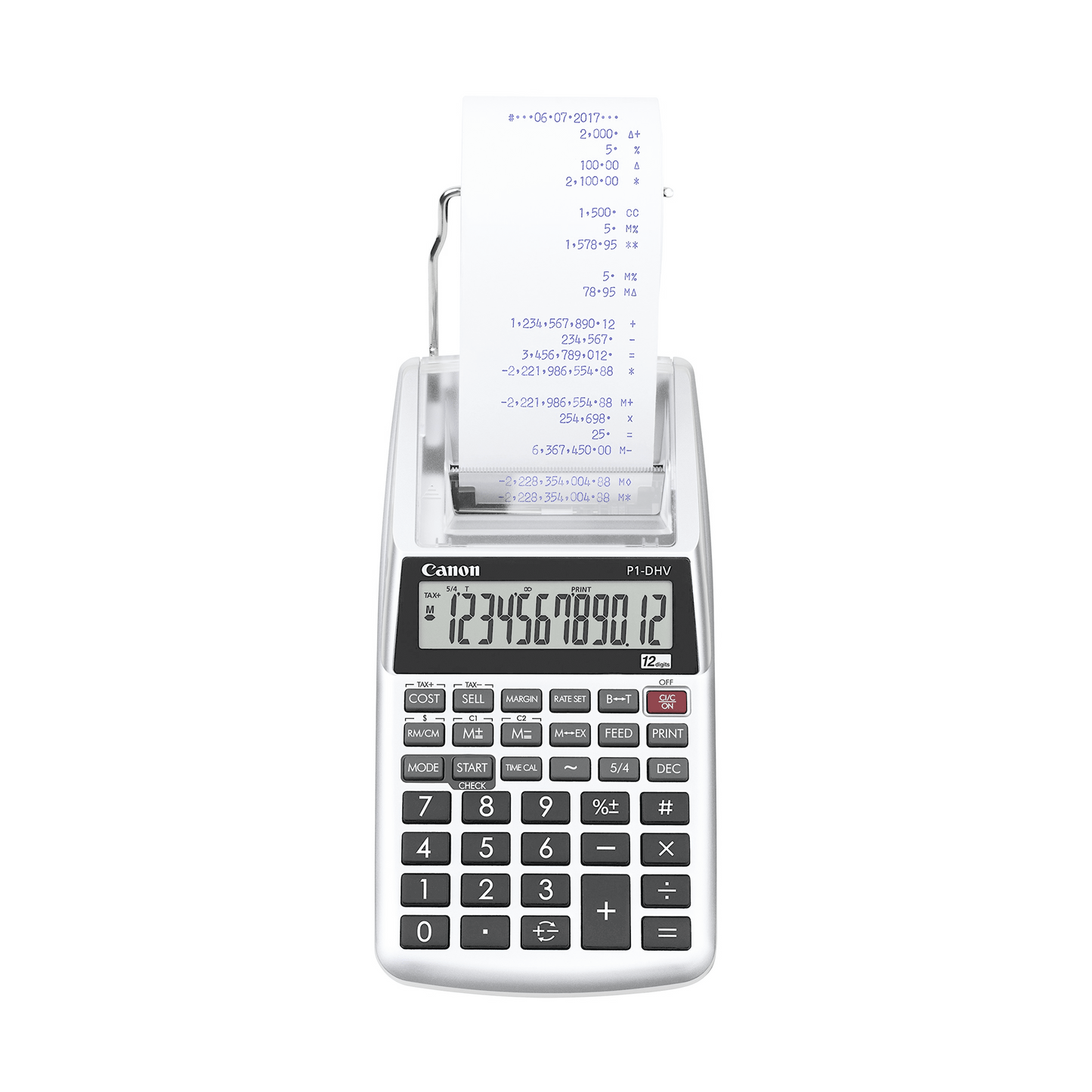 2203C002 Canon P1-DHV-3 Silver In-Hand Printing Calculator