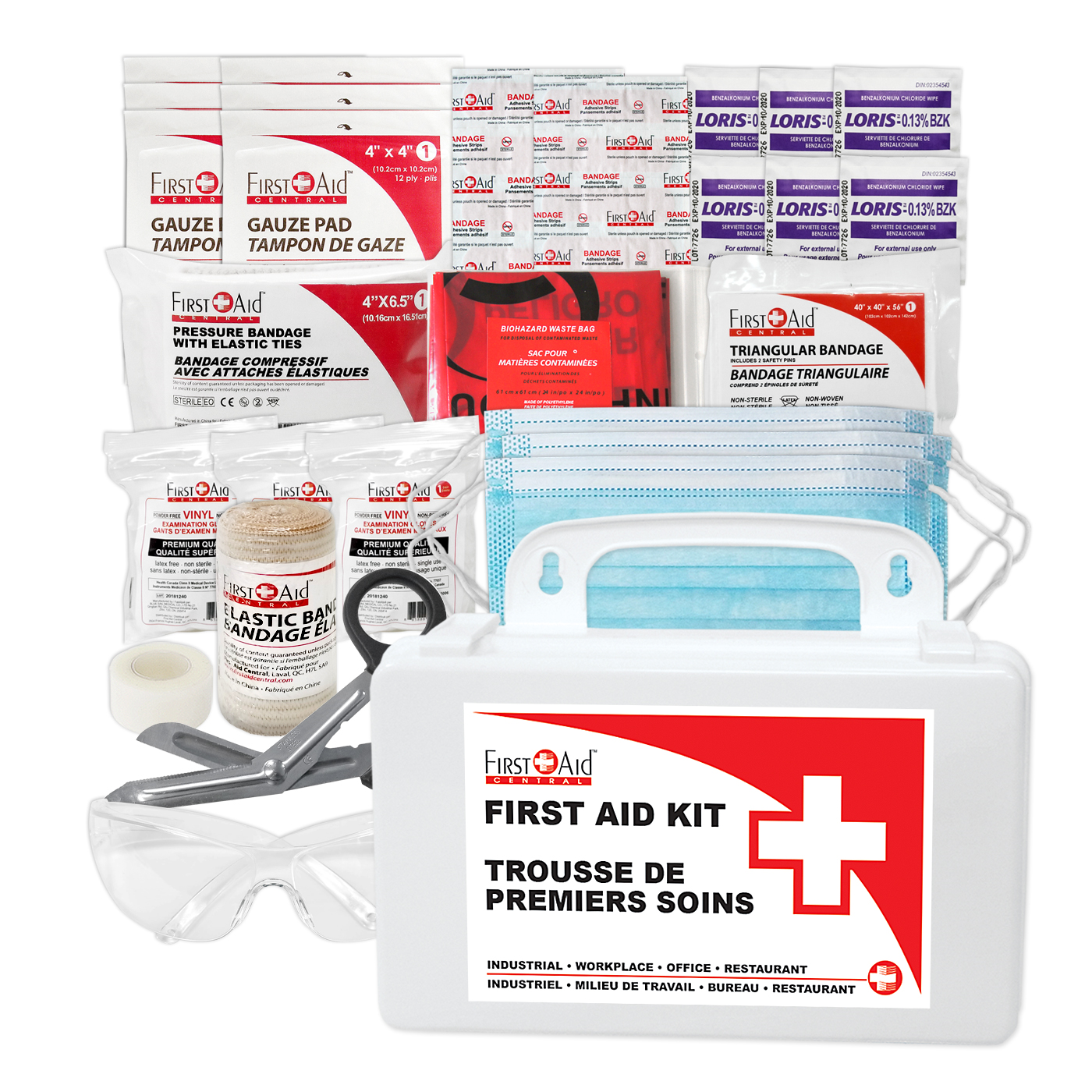 British Columbia Basic First Aid Kit in a Plastic Case
