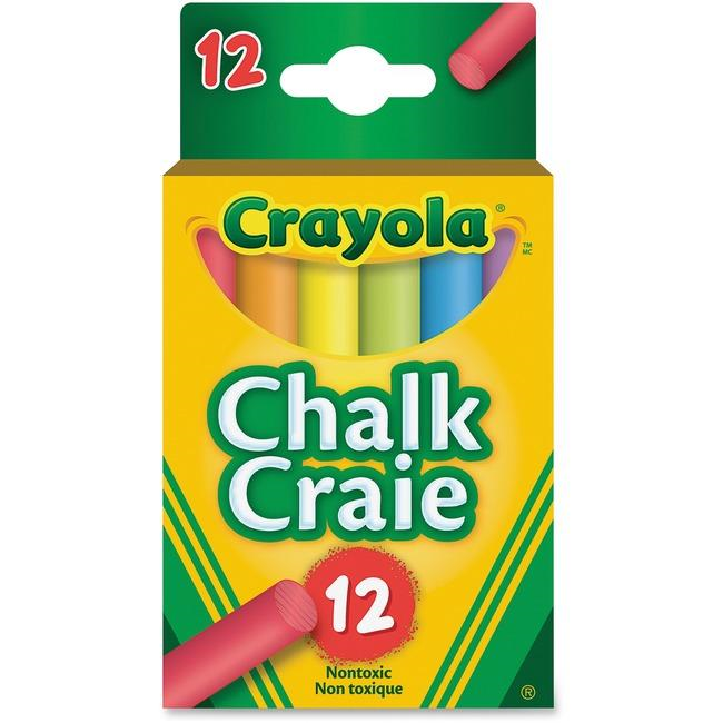 12 Coloured Dustless Chalk