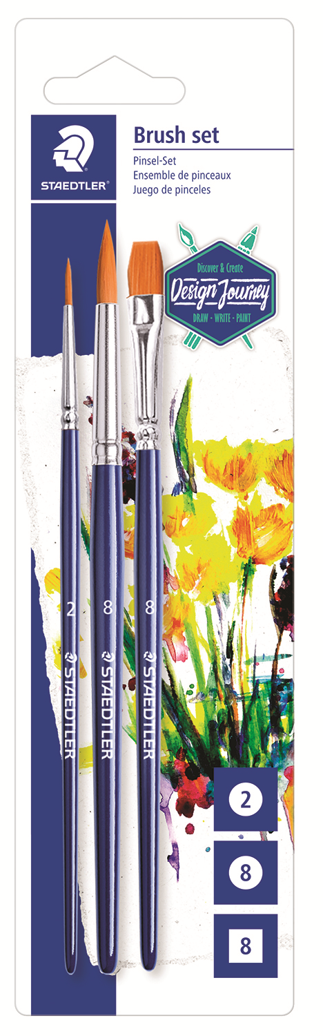 989-SBK3-302 STAEDTLER-Mars Limited BRUSHES SYNT.SET OF 3x