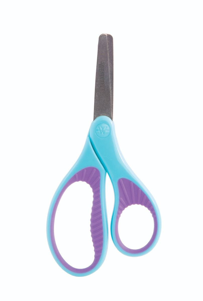 5? Antimicrobial Hard Handle Blunt Kids Scissors/ Ciseaux ? bouts ronds avec protection antimicrobienne poign?e douce pour enfants, 5 po
