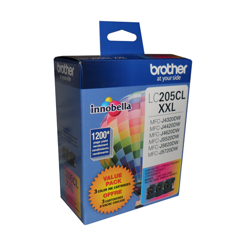Brother LC2053PKS 3-Pack of Innobella Colour Ink Cartridges (1 each of Cyan, Magenta, Yellow), Super High Yield (XXL Series)