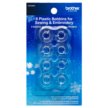Brother SA156 Clear Plastic Standard Bobbins 10-pack, 11.5 Size