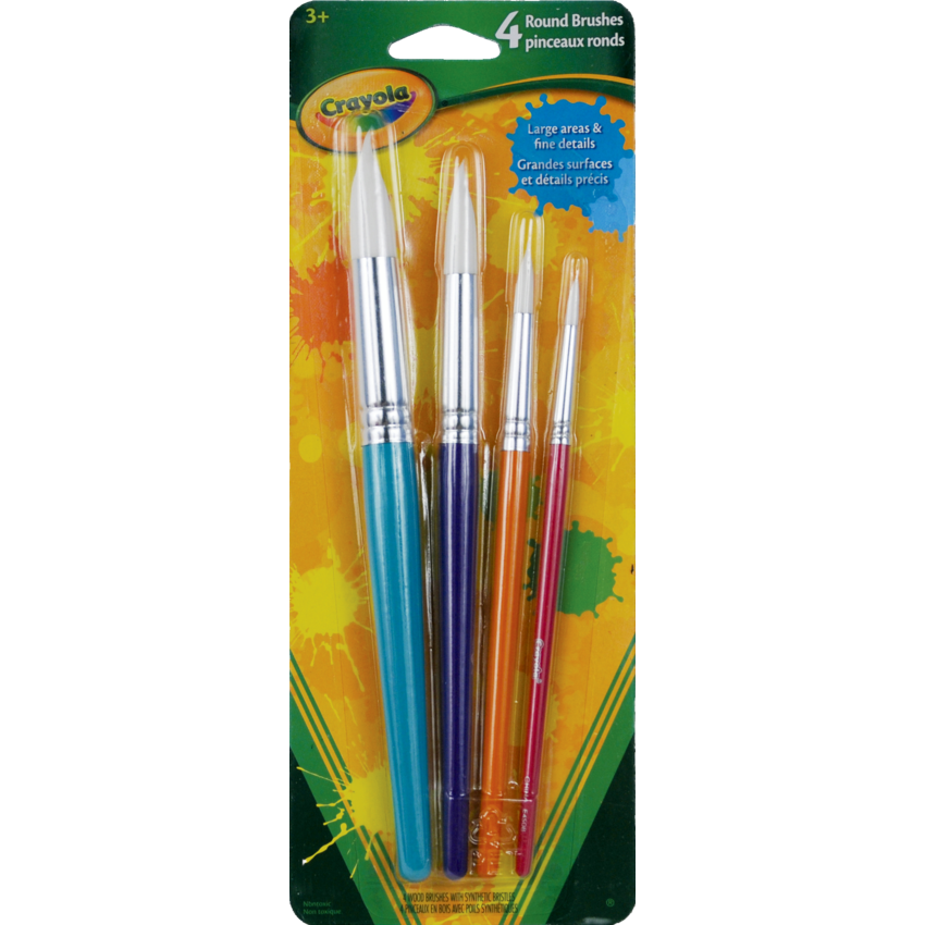 4 Assorted Round Paint Brushes