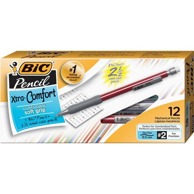 BIC Matic Grip, Fine Point / Pointe fine (0.5 mm), Box / Bo?te - Black, 12 units