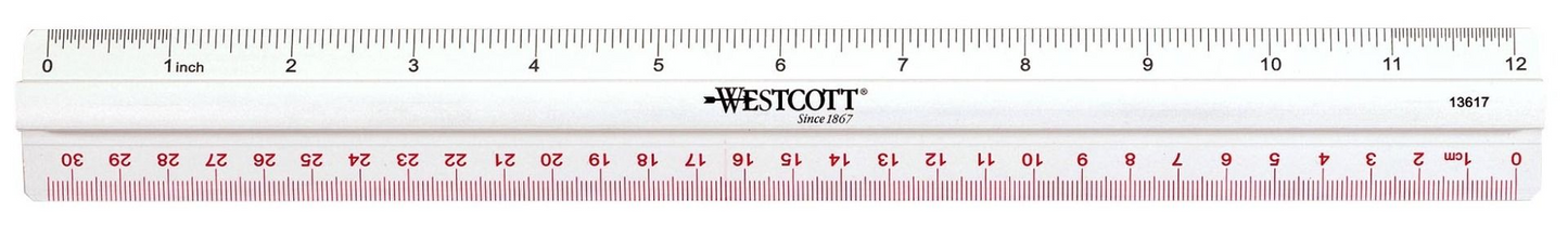 30cm/12" Finger Grip Ruler / 
30cm/12 po avec barre de prise