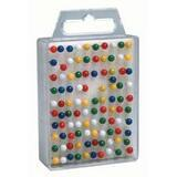 Map Pins Assorted Colours, 100/Box / Couleurs assorties 100 par bo?te