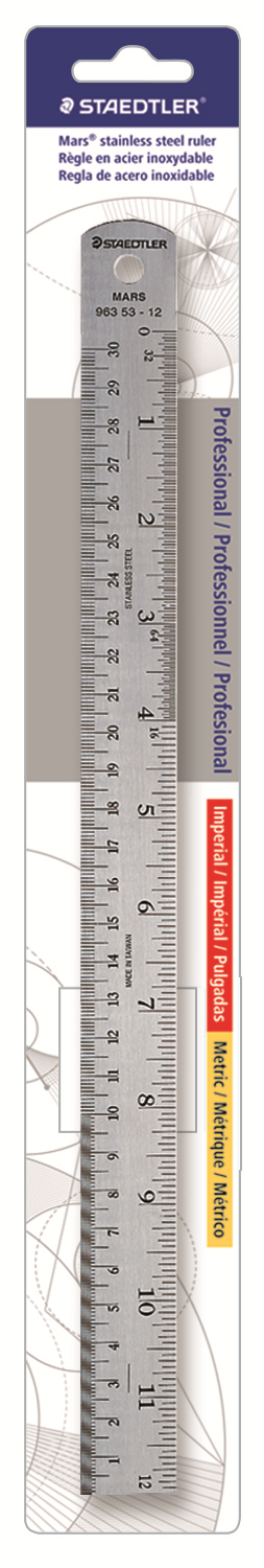 96353-12BK04 STAEDTLER-Mars Limited STEEL RULER CORK BACK.12