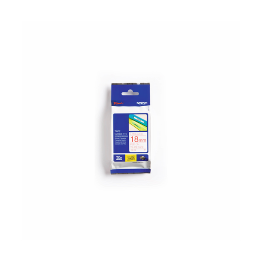 Brother Genuine TZe242 Red on White Laminated Tape for P-touch Label Makers, 18 mm wide x 8 m long