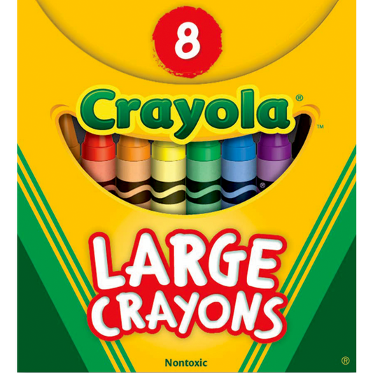 8 Large Crayons (English Only)