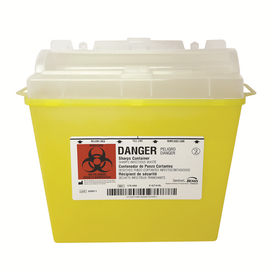 Bemis Sentinel Sharps Container, 5qt. Yellow (4.73L)