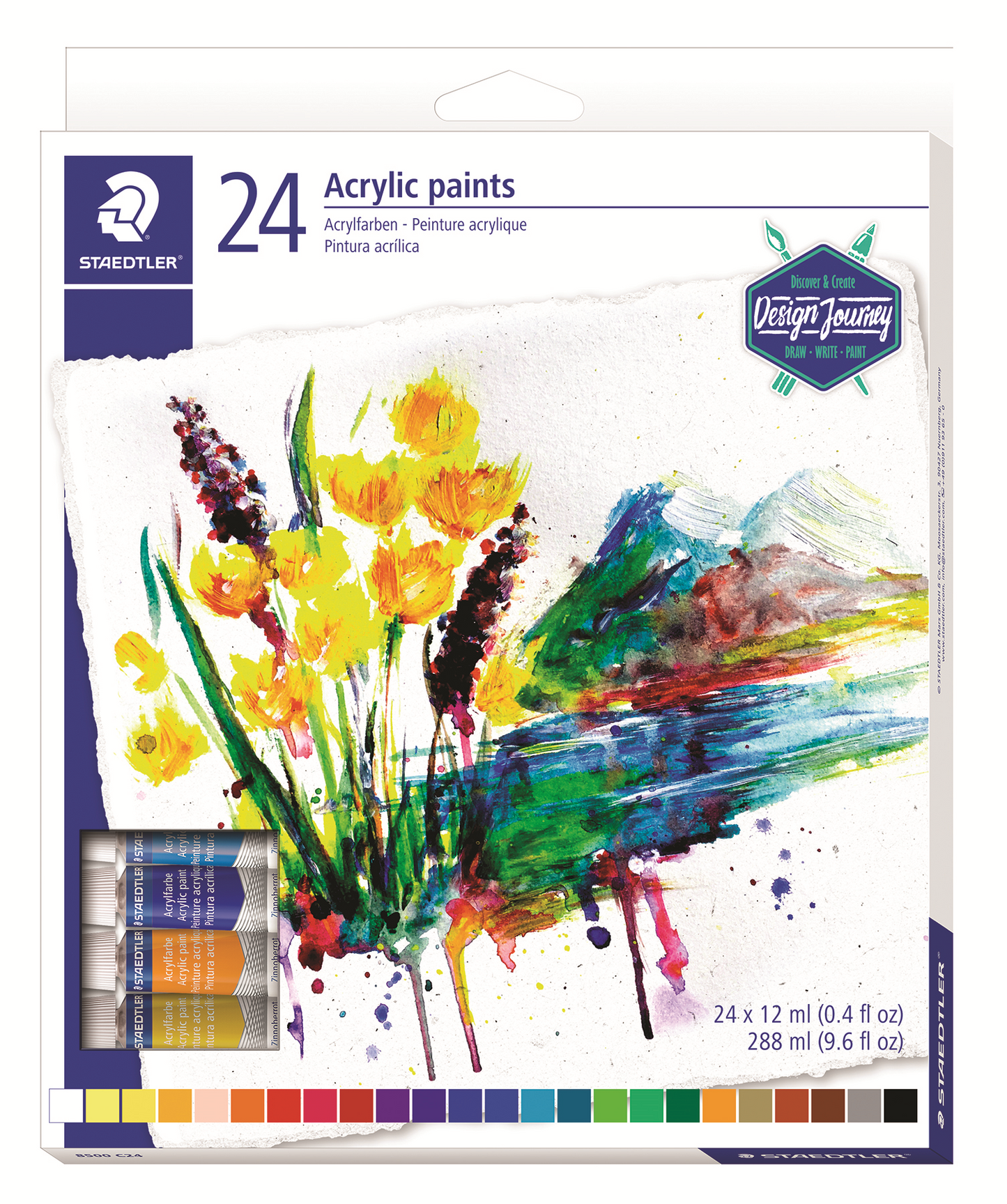 8500-C24-02 STAEDTLER-Mars Limited ACRYLIC PAINT 12ml TUBES*