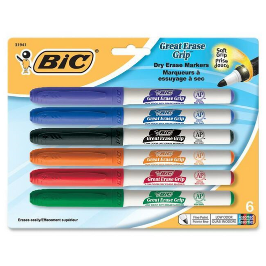 BIC Intensity Dry Erase / ? essuyage ? sec, Fine Point / Pointe fine, Blister / Emballage - Assorted, 6 units