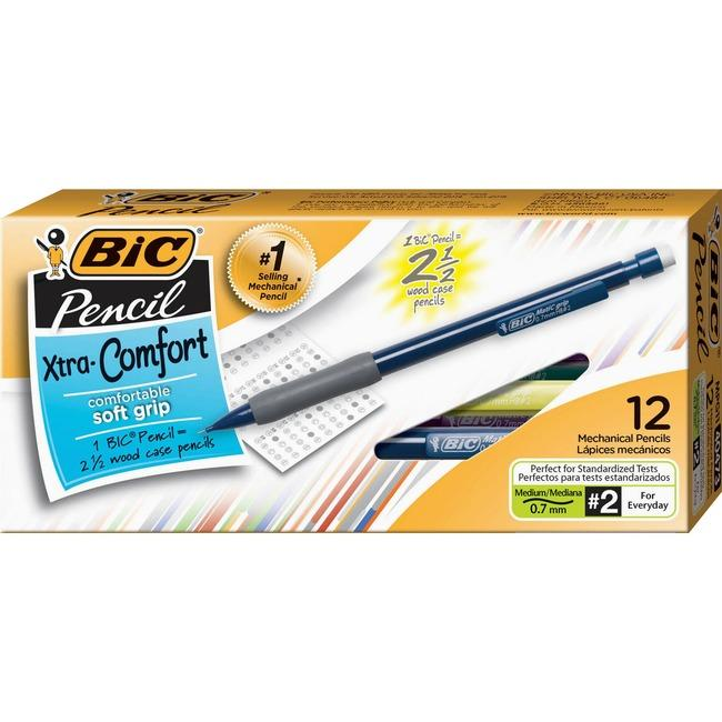 BIC Matic Grip, Medium/Moyenne (0.7 mm), Box / Bo?te - Black, 12 units