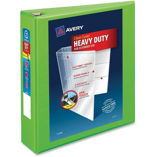 Avery View 2" HD View Binder, Chartreuse, Gap Free D-Ring, 540 sheet capacity