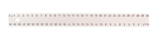 30cm White Plastic Ruler (cm 0-30) / 
R?gle blanche en plastique de 30 cm (cm 0-30)