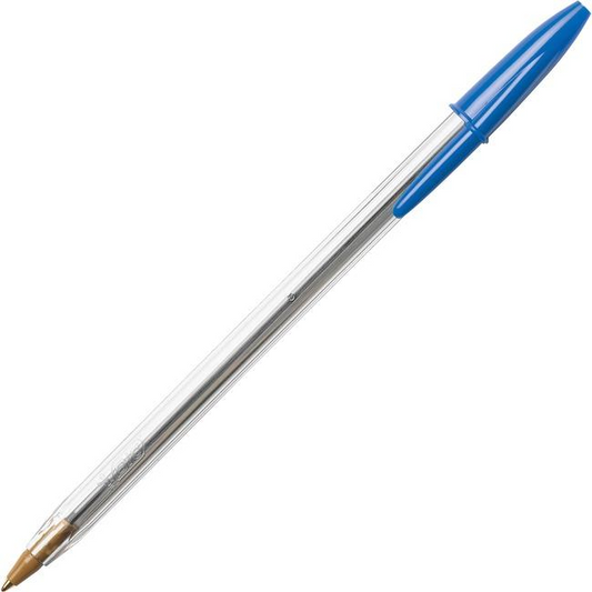 BIC CRISTAL, Medium Point / Pointe moyenne, Box / Bo?te - Blue, 12 units