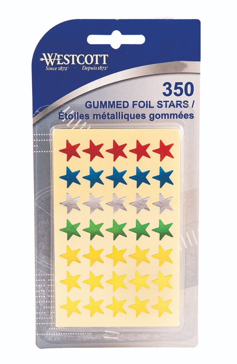 Assorted Coloured Stars, 350/Pkg. / 
?toiles couleurs assorties ? paquet de 350