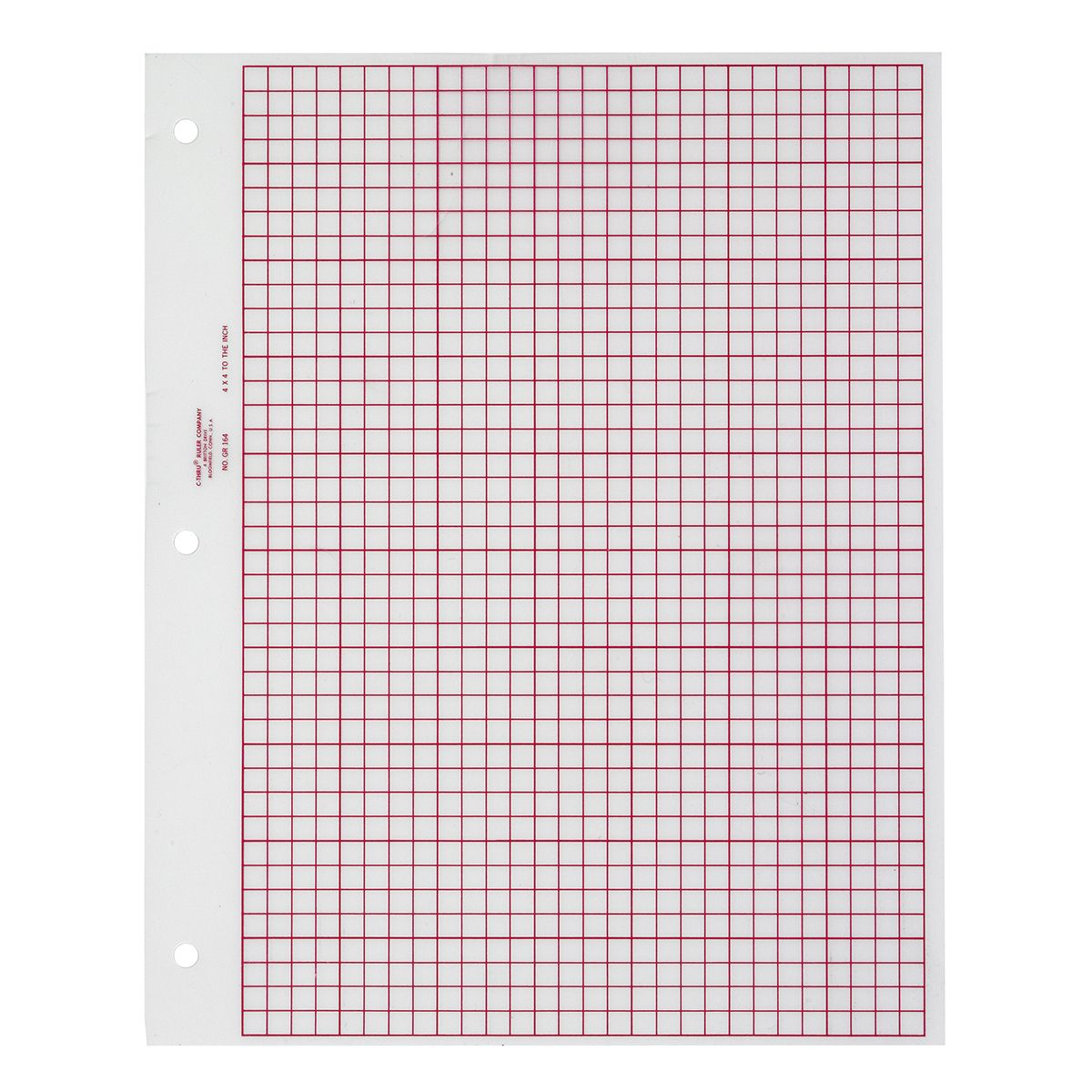 4ths Graph Chart ? Matte Red / Papier graphique r?utilisable ? 1/4 de po - rouge