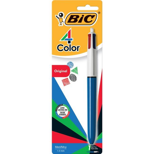 BIC 4-COLOR, Medium Point / Pointe moyenne, Blister / Emballage - Assorted, 1 units
