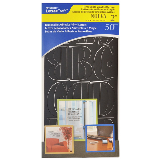 2? Nueva Repositionable Vinyl Letters, Black Lettres en vinyle amovibles de 2 po Nueva, noires