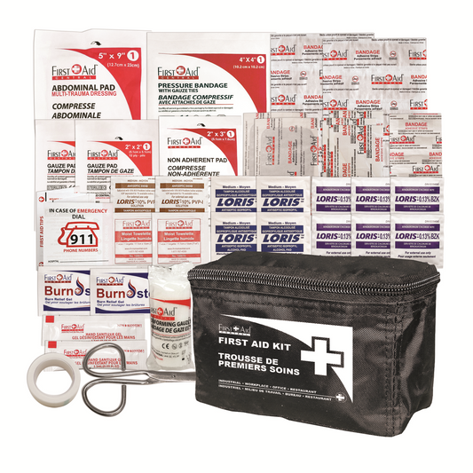 Black Nylon Personal First Aid Kit