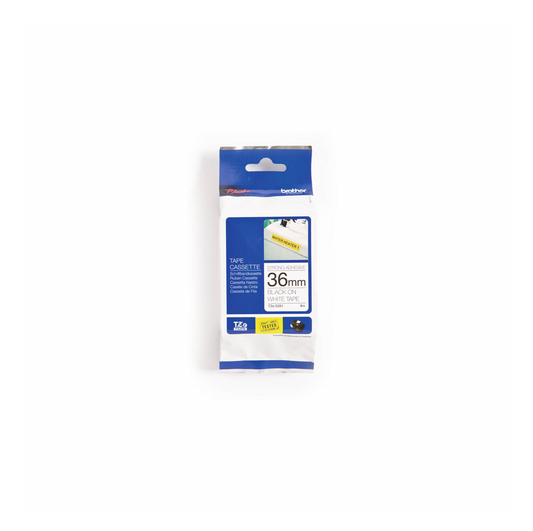 Brother Genuine TZe-S261 Black on White Extra Strength Adhesive Tape for P-touch Label Makers, 36 mm wide x 8 m long