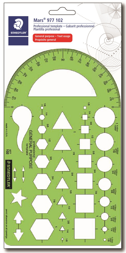 977-102-02 STAEDTLER-Mars Limited TEMPLATE MULTI CARD