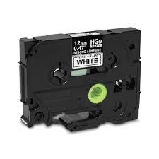 Brother HGE2315 Pack Black on White HGe 12 mm Tape with Standard Adhesive, 8 m   5-pack