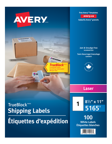 5165 WHITE, TRUEBLOCK, 8 1/2" X 11", PERMANENT,  100 SHEETS/
