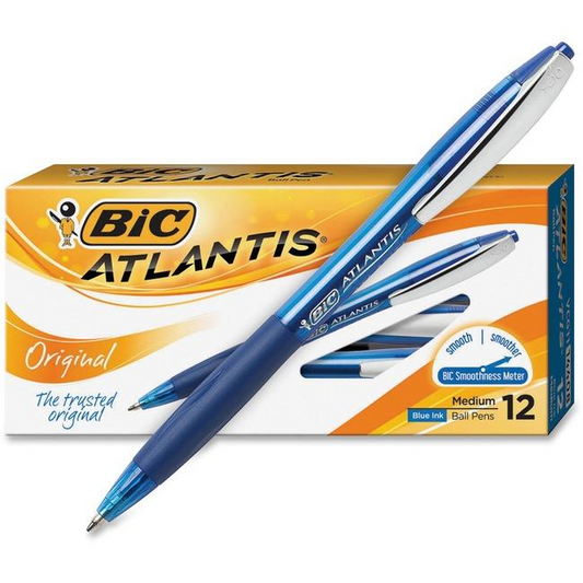 BIC GlideTM/MC, Medium Point / Pointe moyenne, Box / Bo?te - Blue, 12 units