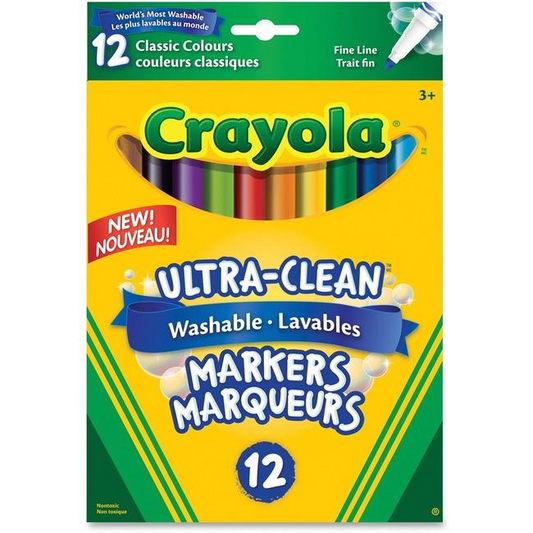 12 Washable Fine Line, Classic Colours