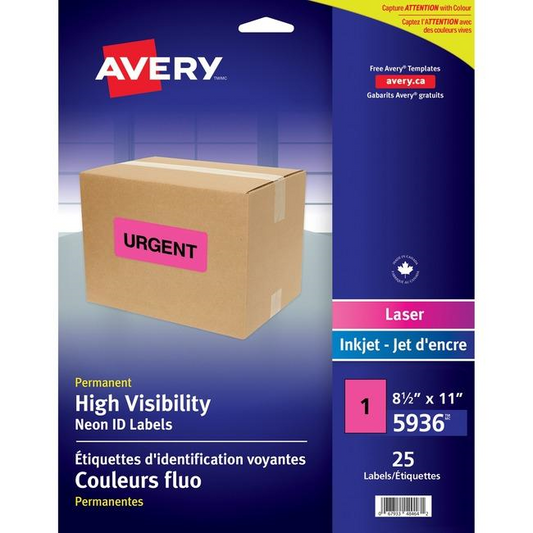 05936 HIGH VISIBILITY LASER FLUORESCENT MAGENTA SHIPPING LAB