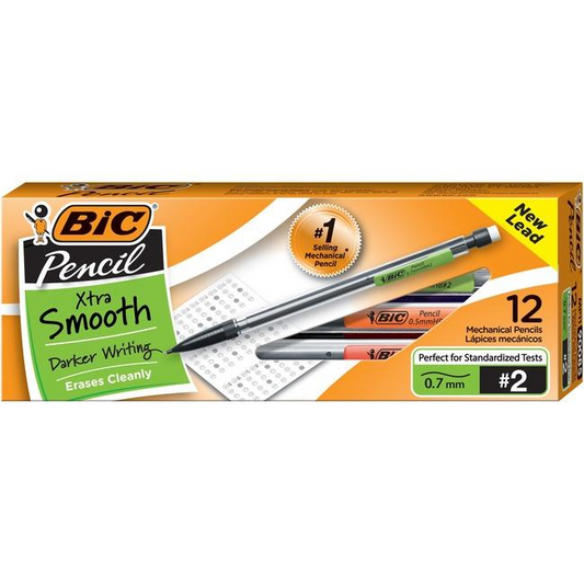 Bic Pencil Porte-Mine, Medium/Moyenne (0.7 Mm), Blister / Emballage, Box / Bo?te - Black, 12 Units