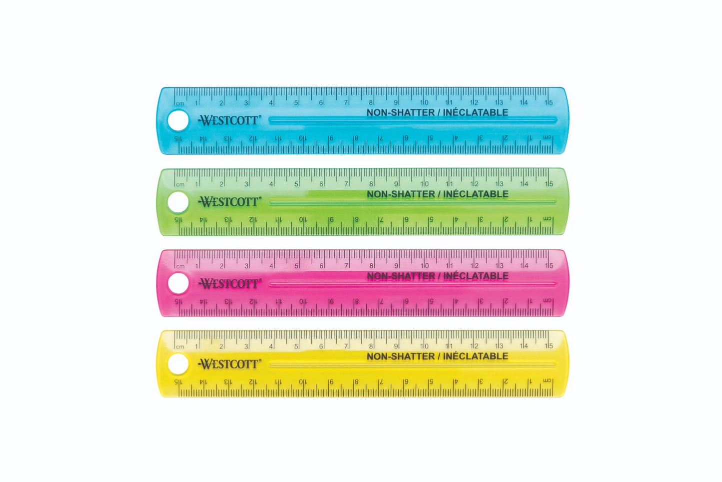 15cm Coloured Non-Shatter Ruler - Assorted Colours / R?gle in?clatable 15cm, couleurs assorties