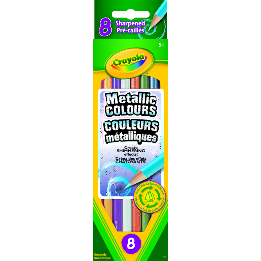 8 Metallic Coloured Pencils