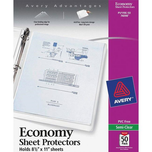 74098 SHEET PROTECTOR PRODUCTS, ECONOMY WEIGHT, NONGLARE, 5