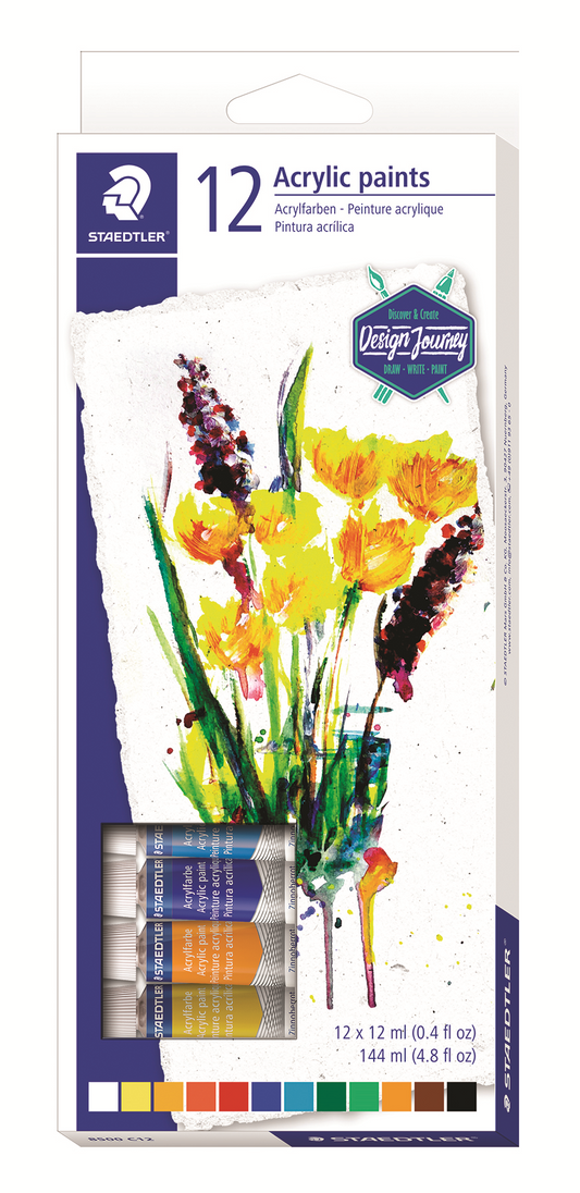 8500-C12-02 STAEDTLER-Mars Limited ACRYLIC PAINT 12ml TUBES