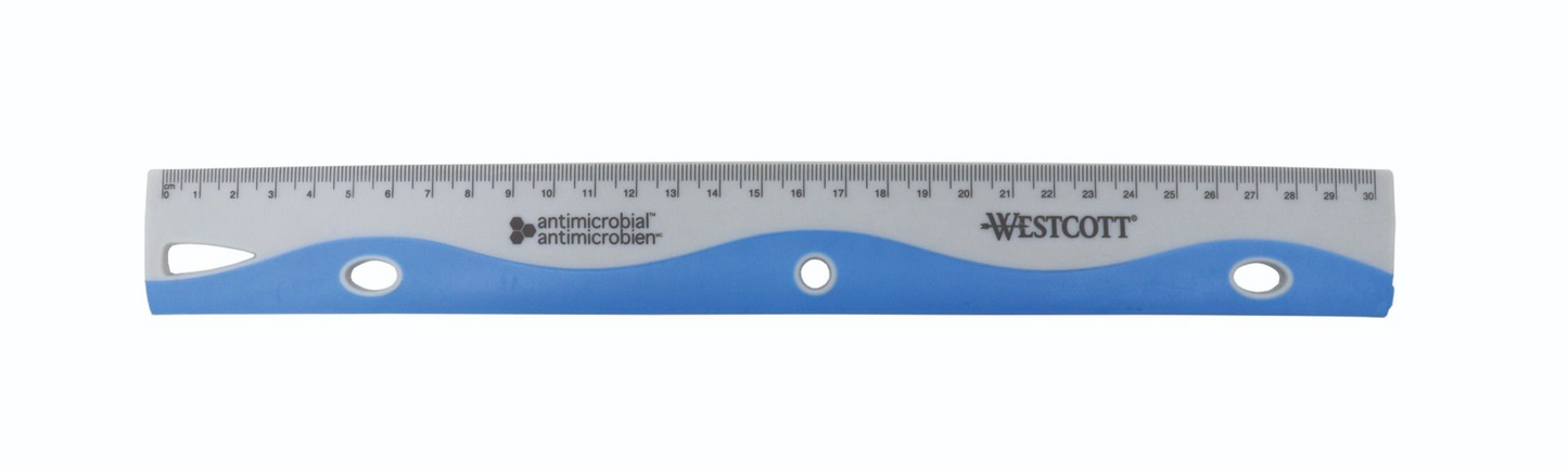 30cm Antimicrobial Wave Ruler, blue / 
30cm r?gle ondul?e antimicrobienne - bleu