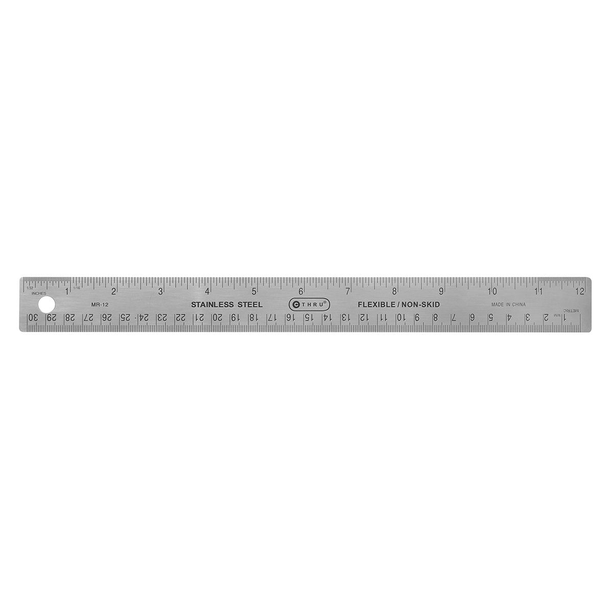 30cm/12? Stainless Steel Cork Backed Ruler 
R?gle en acier inoxydable endos de li?ge caoutchout?, 30cm / 12 po