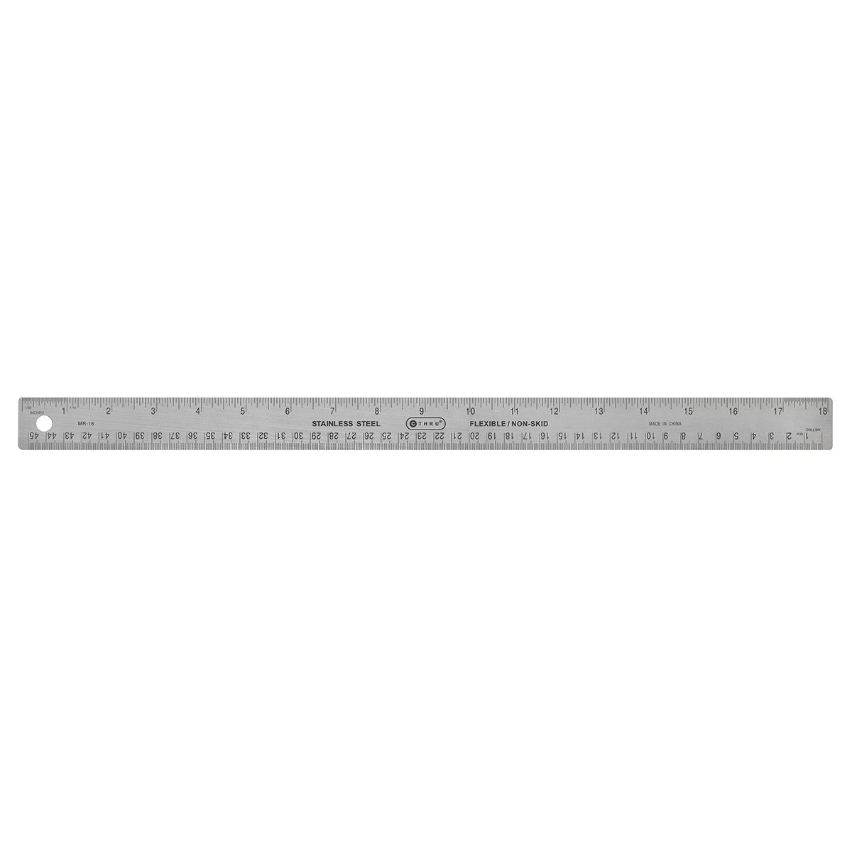 45cm/18? Stainless Steel Cork Backed Ruler  
R?gle en acier inoxydable endos de li?ge caoutchout?, 45cm / 18 po