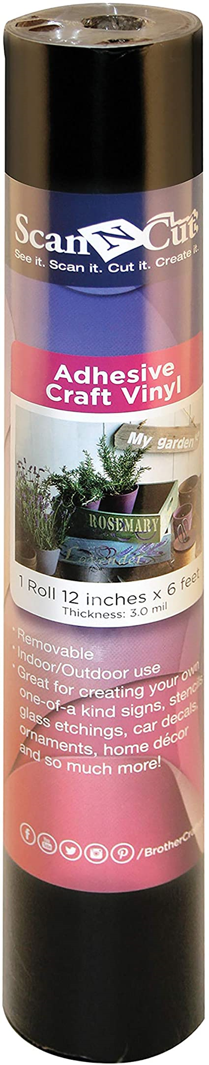 Brother CAVINYLBK Black Adhesive Craft Vinyl
