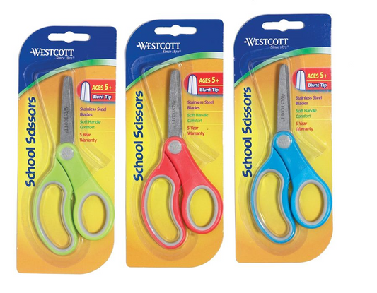 5" Kids Soft Handle Blunt Scissors - Blue / 
Ciseaux ? bouts ronds et ? poign?e douce 5 po pour enfants - bleu