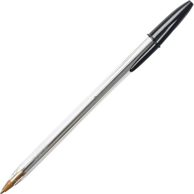 BIC CRISTAL, Medium Point / Pointe moyenne, Box / Bo?te - Black, 12 units